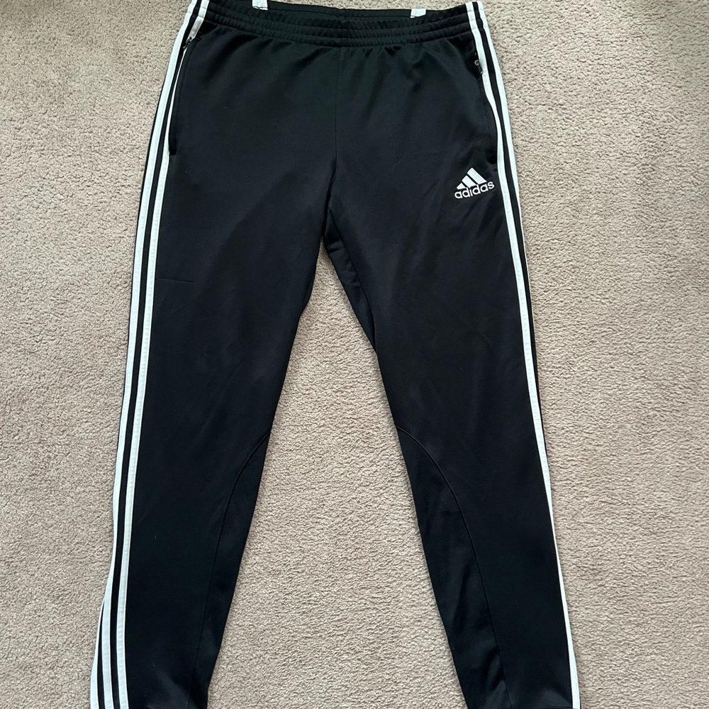 adidas Black Joggers with White Side Stripes - Men